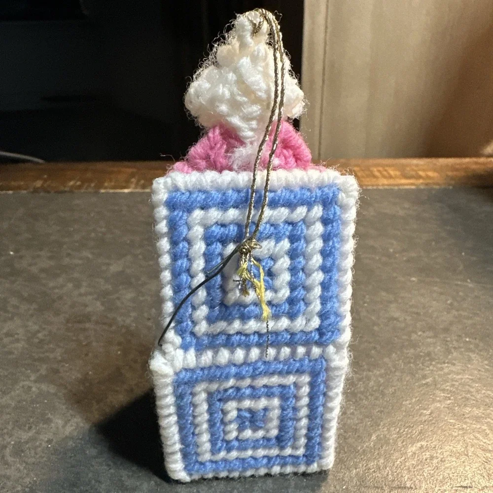 Handmade Plastic‎ Canvas Santa Claus Christmas Ornament Box Decoration
